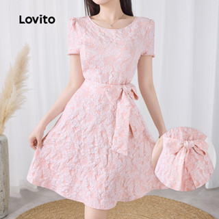 Lovito ชุดเดรสซิปผูกเชือกธรรมดาหรูหราสําหรับผู้หญิง L133ED14…