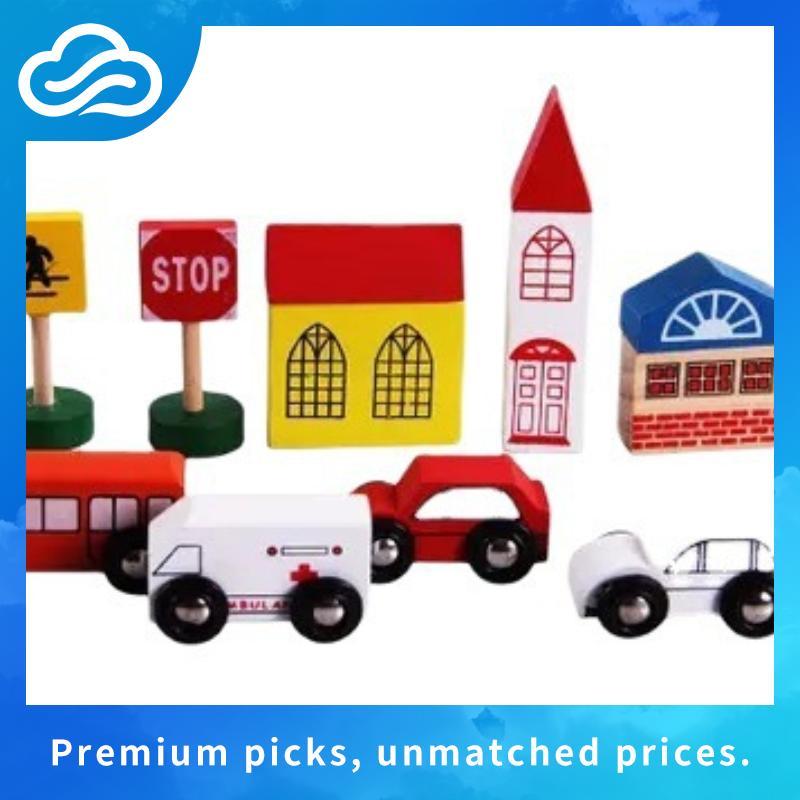 ชุดตัวต่อรถไม้แบบมีสะพาน “Rail Overpass” ตัวต่อรถไม้  รางรถ ตัวต่อไม้ รถไฟไม้ ของเล่นเสริมการเรียนรู