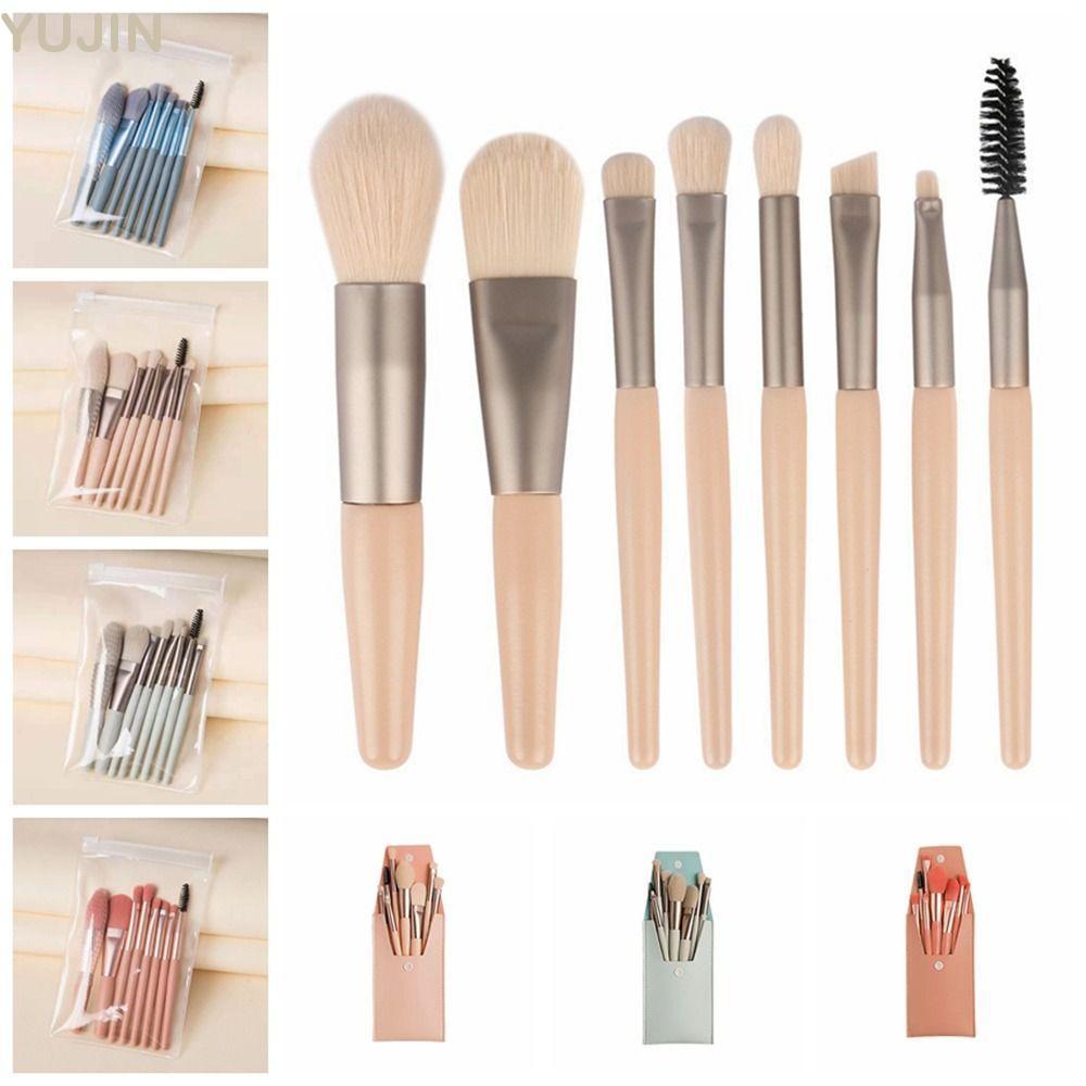 YUJIN ชุดแปรงแต่งหน้า 8 ชิ้น พร้อมกระเป๋า Eye Facial Beauty Make Up Brushes, Fashion Premium Synthet