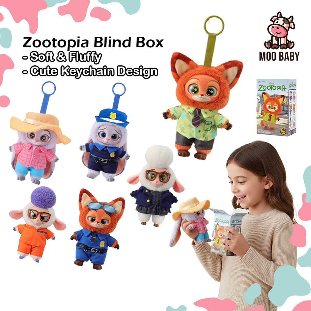 Moo Baby Zootopia Blind Box พวงกุญแจตุ๊กตา Zootopia Keychain Blind Box Zootopia พวงกุญแจตุ๊กตา Plush