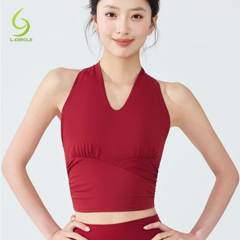 L.CIRCLE Yoga Sport Bra คอวีเชือกแขวนคอ