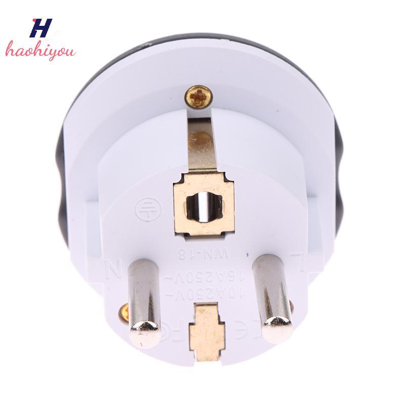 <haohiyou> เยอรมันมาตรฐานปลั๊กแปลง FR AU US UK To EU Euro Korea Universal Travel Adapter Home Plug A