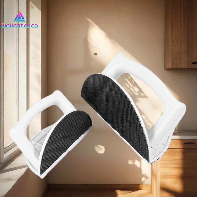 [Delicatesea] 1 ชุดทนทานพลาสติกมุม Sander Ergonomic เครื่องมือมือถือสําหรับงานไม้ DIY โครงการกาวด้วยตนเองครึ่งวงกลมแผ่นขัดผู้ถือใหม่