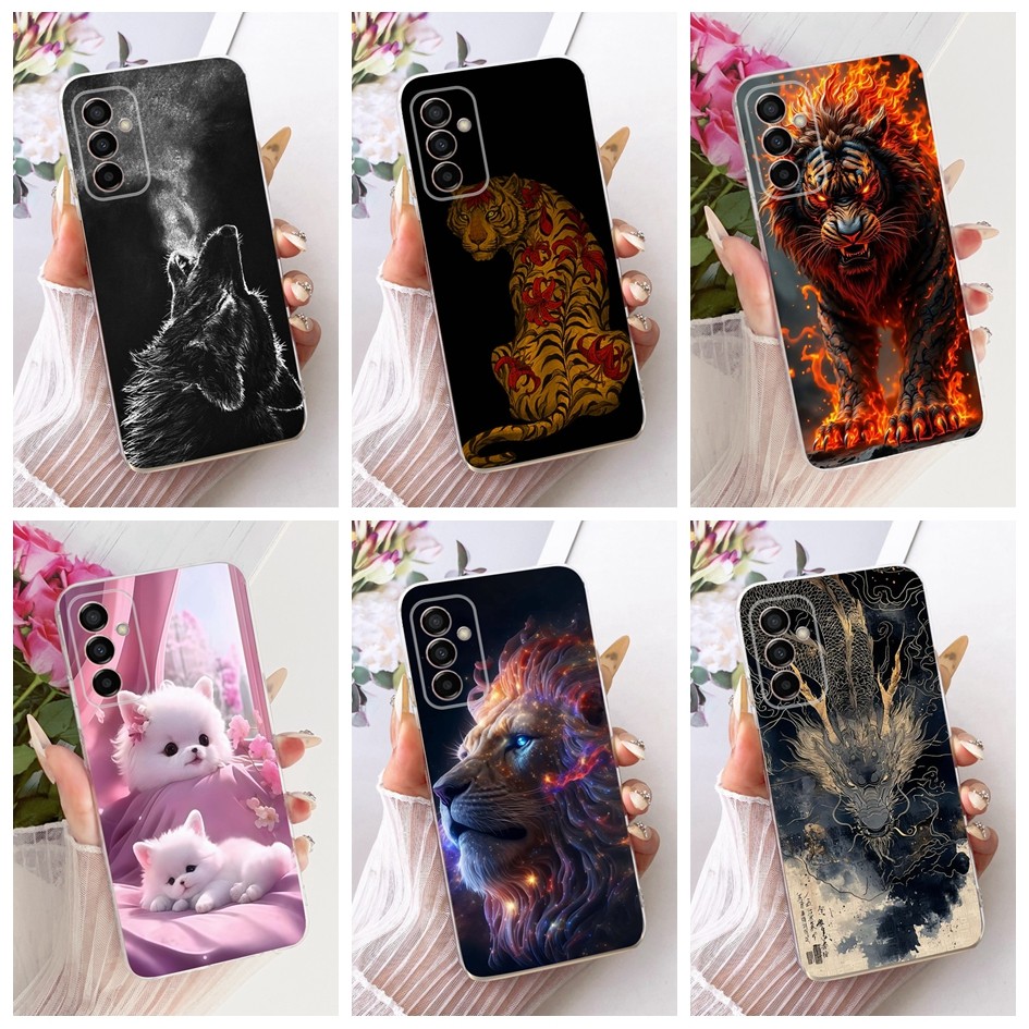 การ์ตูนสําหรับ Samsung Galaxy M23 F23 5G ปลอก SM-M236B SM-E236B Dragon Lion Wolf ซิลิโคนนุ่มเคสโทรศั