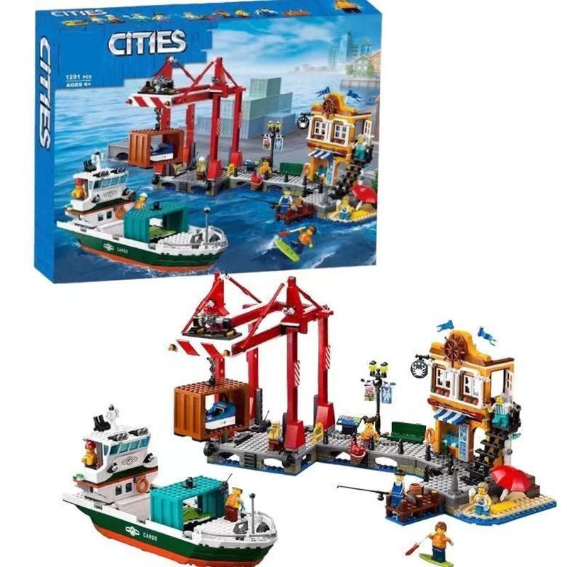 เข้ากันได้กับเลโก้ซิตี้ซีรีส์ฮาร์เบอร์และขนส่งสินค้า60422ประกอบของเล่นบล็อกตัวต่อของขวัญเพื่อการศึกษ