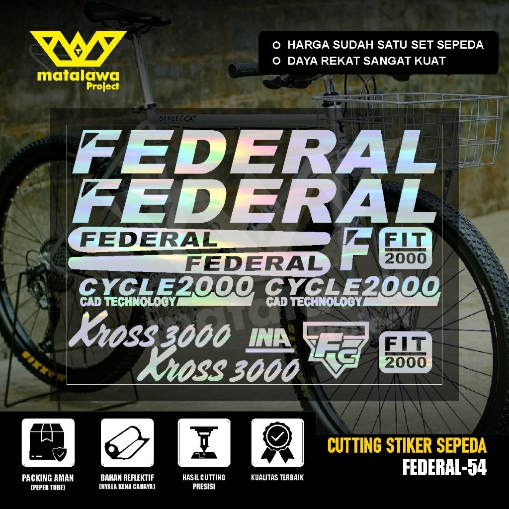 สติ๊กเกอร์ตัดจักรยาน FEDERAL Xross 3000 สติ๊กเกอร์ Streetcat MG 33 MTB BIKE สติ๊กเกอร์พรีเมี่ยม SET 
