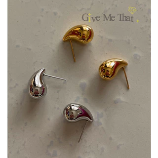 ต่างหูสแตนเลสแท้ สไตล์มินิมอล Minimal ตุ้มหูทรงหยดน้ำ รุ่น Little Water Earrings Givemethat