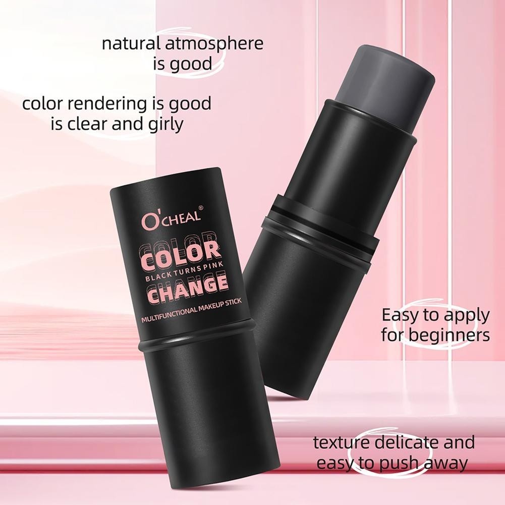 Ocheal มัลติฟังก์ชั่นเปลี่ยนสี Blush Stick Magic Stick แต่งหน้ายาวนาน Black Face O0r6