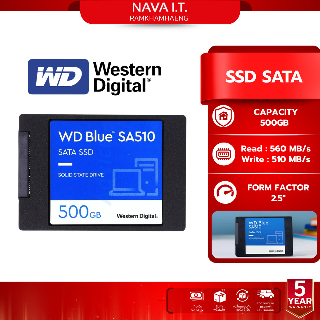 WD SSD SATA III WD BLUE SA510 500GB (WDS500G3B0A)