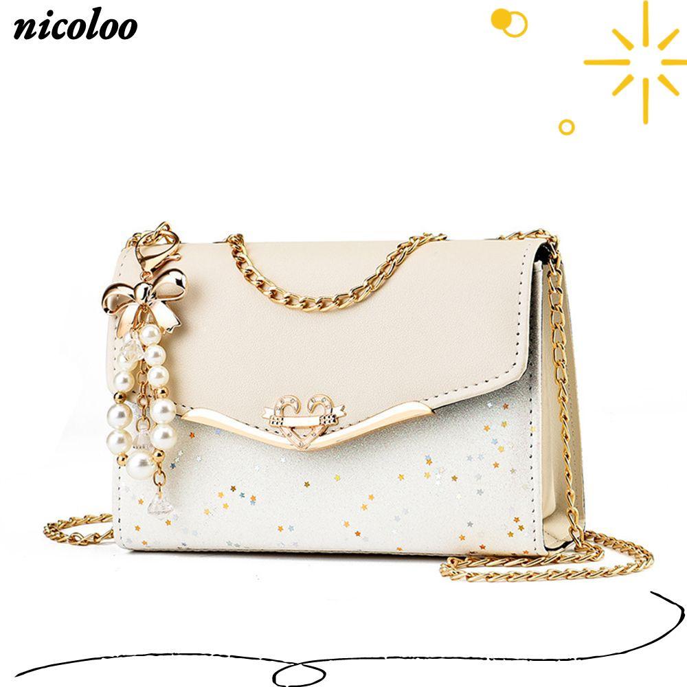NICOLOO Subaxillary Bags Totes Elegant Totes กระเป๋าโทรศัพท์มือถือ Multifunctional Sling Chain Messe