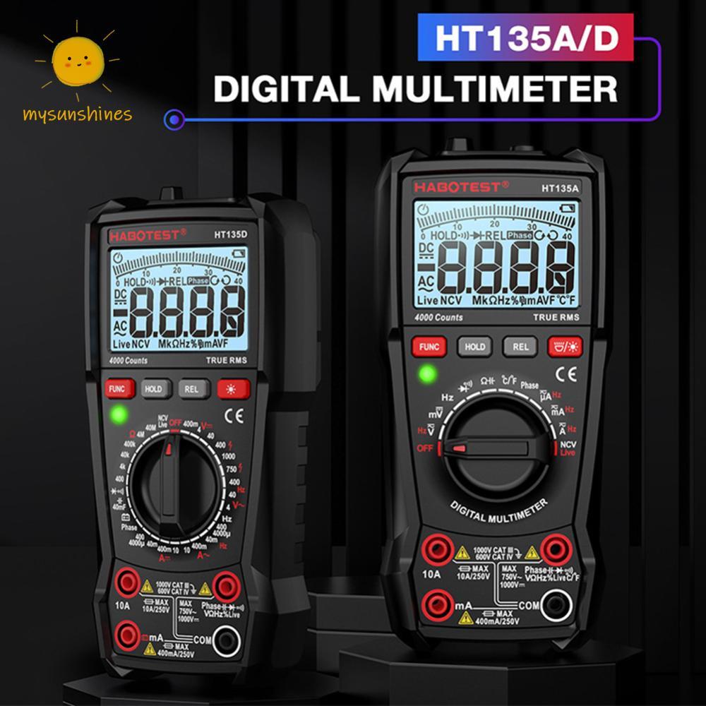 Ღ มัลติมิเตอร์แบบดิจิตอล 4000 นับโวลต์มิเตอร์แอมป์มิเตอร์ AC/DC พร้อม NCV Backlit จอแสดงผล LCD แรงดั