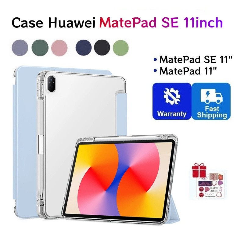 สําหรับHUAWEI MatePad SE 11 นิ้วโปร่งใสพร้อมที่ใส่ดินสอสมาร์ทสําหรับHuawei Matepad SE Mate Pad 11 นิ