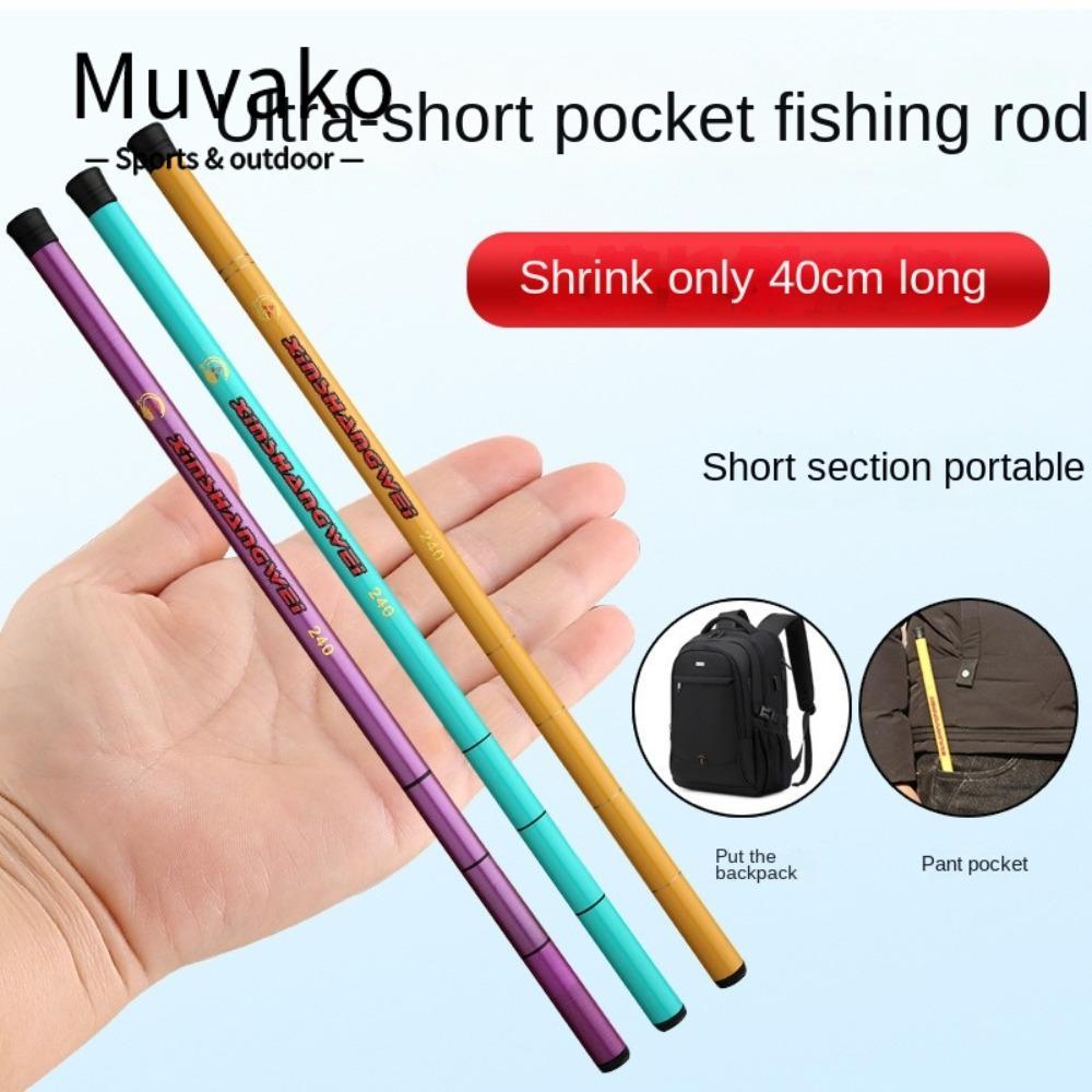 MUVAKO เบ็ดตกปลาครบชุด, คันเบ็ดหล่อคันเบ็ดชุด, เด็ก Telescopic Glass Fibre Carbon Fibre Feeder Rod C