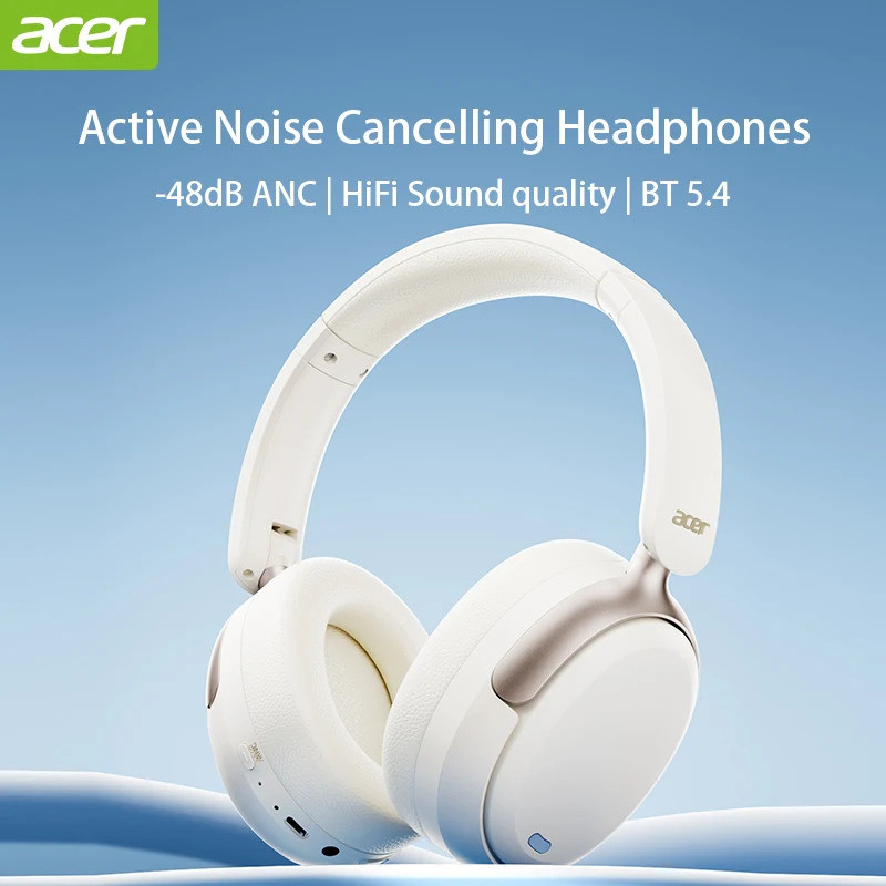 Acer OHR516 ANC หูฟังไร้สาย 48dB ตัดเสียงรบกวน Hi-Res Spatial Audio หูฟัง LDAC บลูทูธ 5.4 ชุดหูฟังแบ