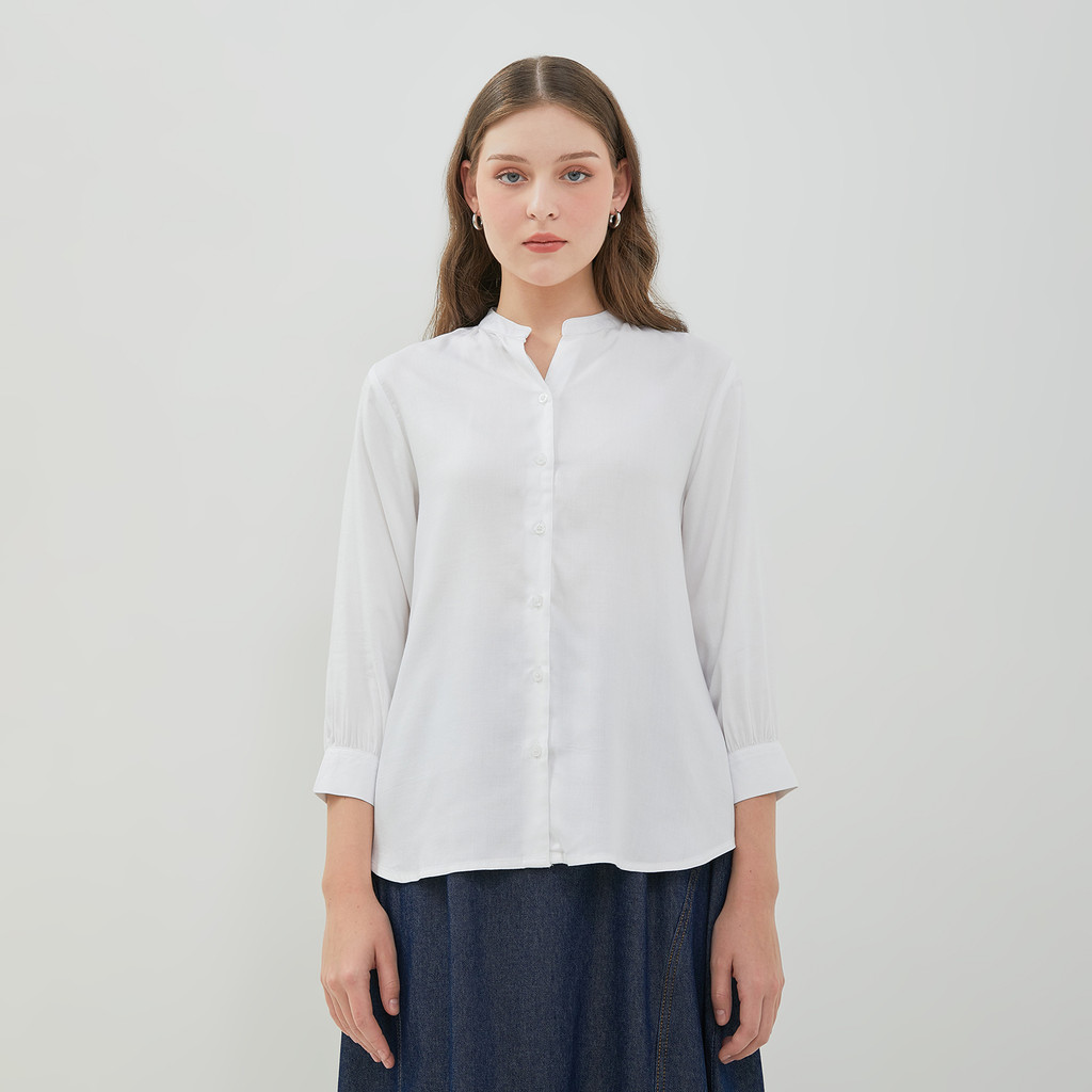 DUST Blouse 7/8 Arva White Comfease (D.13194)