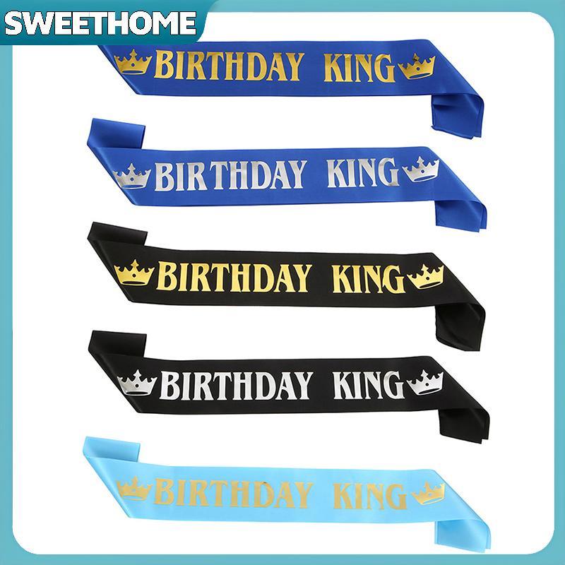 SWEETHOME Birthday King Sash for Men Boy Happy 16th 18th 20th 30th Birthday Party Decor