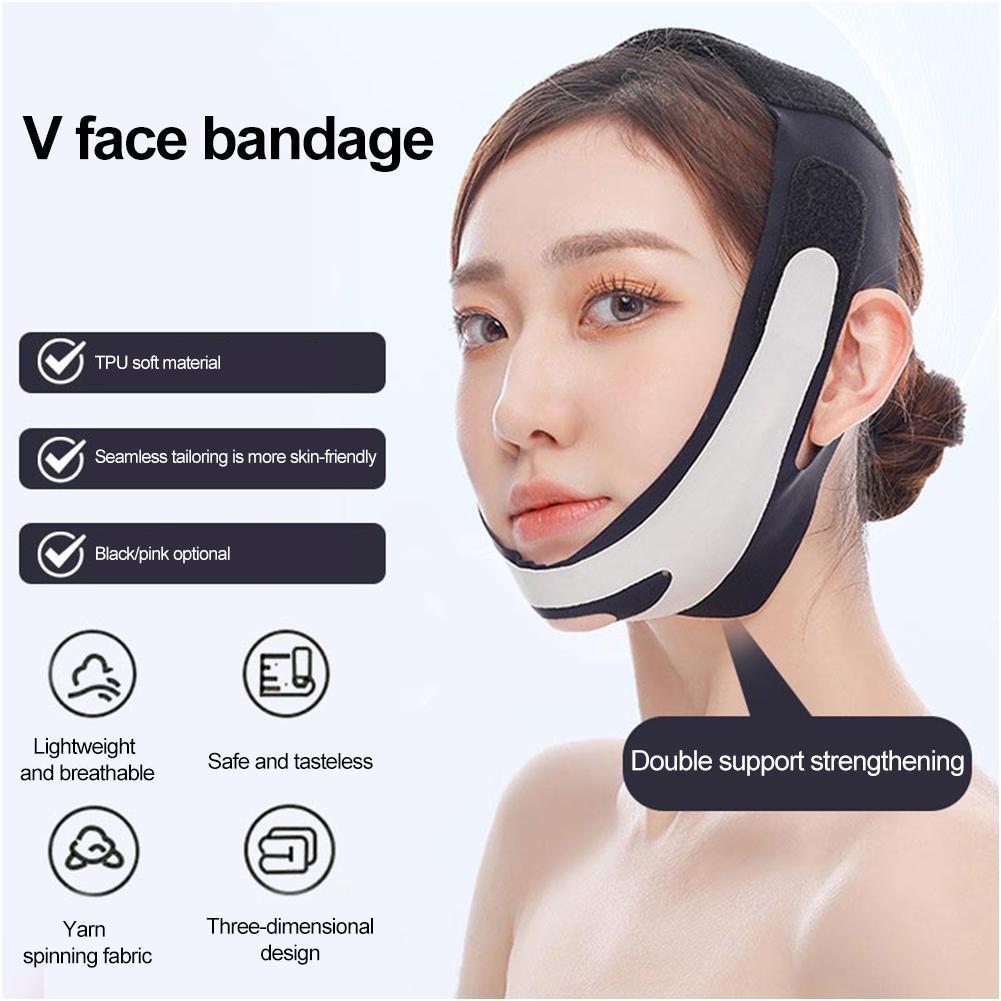 Face-lift Sleep Face V Shape Facial Bandage ผ่อนคลาย Face Double Lift Band ลดคาง T8v0