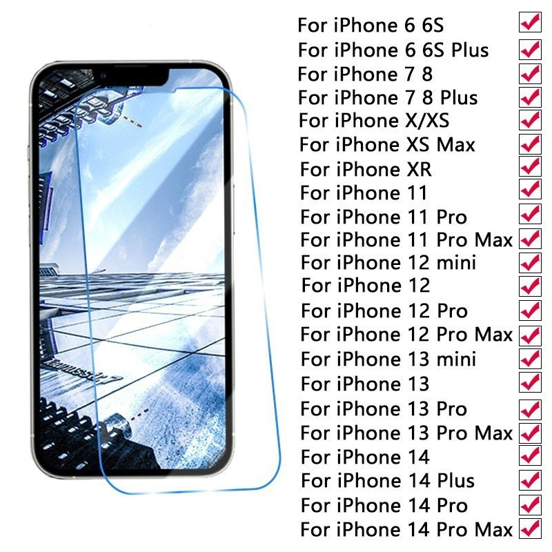Iphone 14 13 12 12 11 Pro Max กระจกนิรภัยป้องกันหน้าจอ Iphone 6 6s 7 8 Plus X Xs Xr mini แก้ว O9HX O