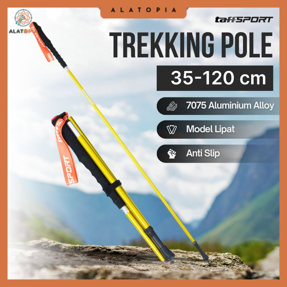 Taffisport ไม้เท้าเดินป่าแบบพับได้ Trekking Pole อลูมิเนียม 7075 120 ซม. - 7075