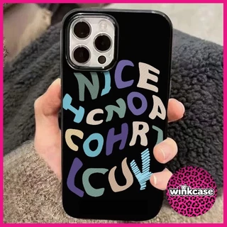 เคสไอโฟน11 แฟชั่นตัวอักษร ที่มีสีสันพื้นผิวมันวาว สำหรับ IPhone 17 11 14 15 13 16 12 Pro Max X 7 8 16 Plus XR XS SE 2 3