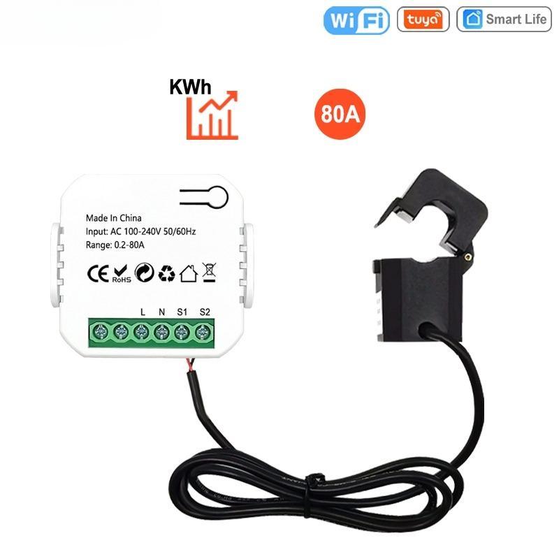 【ส่งจากไทย】Tuya Smart Life WIFI Digital Meter 80A 100-240V AC วัดค่าไฟ Energy Meter kWh วัดพลังงานไฟฟ้า Smart Home