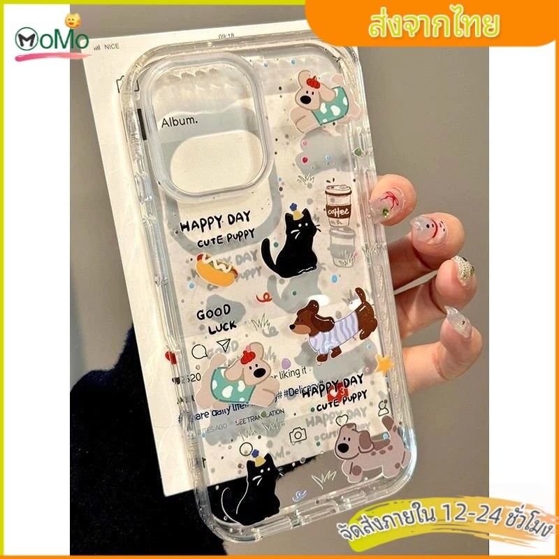 เคสไอโฟน15 16 สำหรับ iPhone 11 13 15 14 12 Pro Max 8Plus 7Plus XR 7 8 14 15 Plus X XS Max SE 2020 ปกแมวอาหารหวานน่ารัก