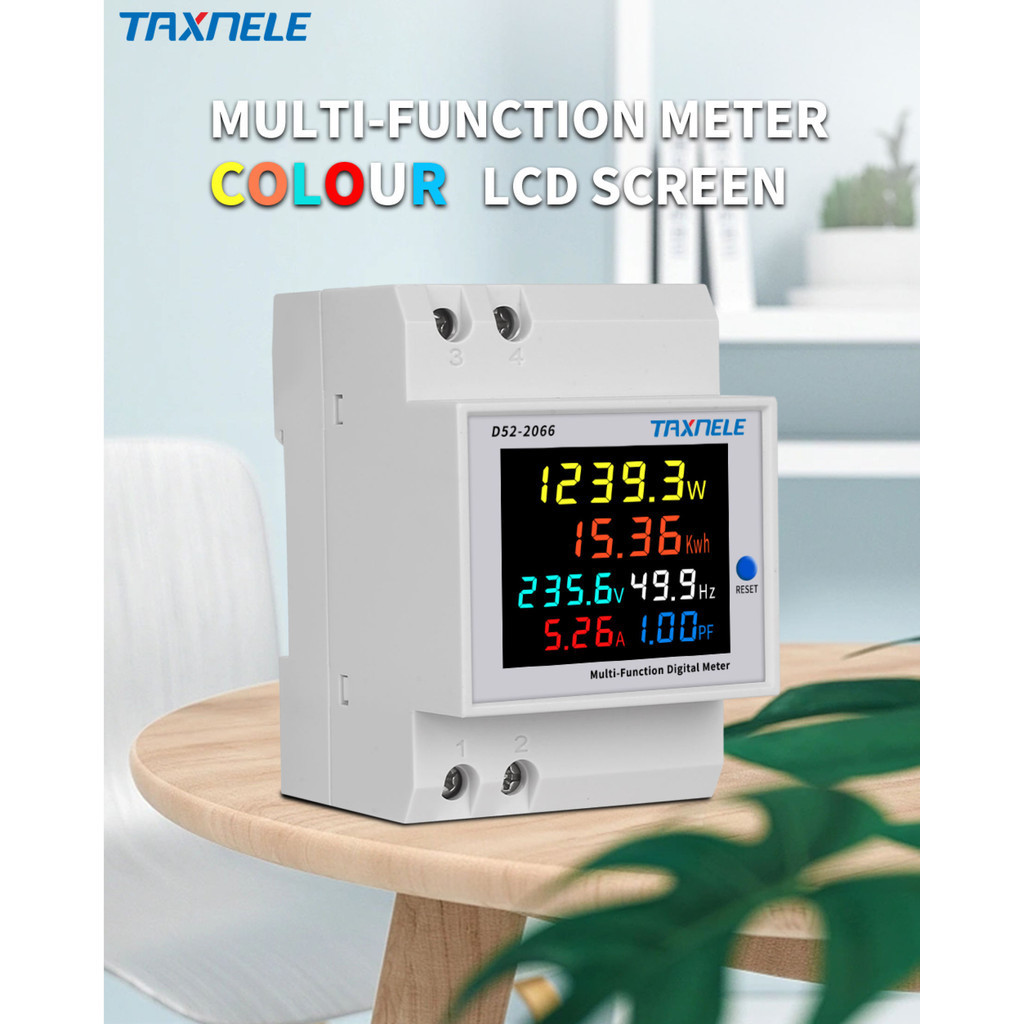 D52-2066 เครื่องวัดพลังงาน ควบคุมด้วยแอป WiFi  หน้าจอดิจิตอลเครื่องวัดพลังงาน AC monitor 110V 220V 3