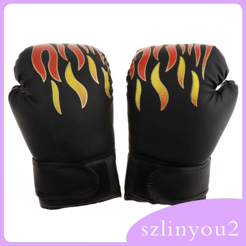 [szlinyou2] นวมชกมวย PU MMA Fighting Punching กระสอบทราย Sanda Mitts สีดํา