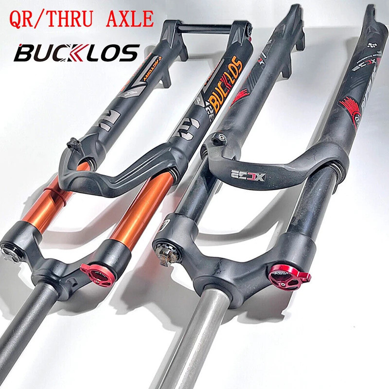 ผู้ผลิตคุณภาพ BUCKLOS ส้อมจักรยาน 26 27.5 29 Mtb Suspension Fork Travel 140 มม.จักรยาน Air ส้อมเรียว