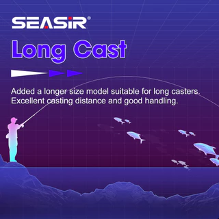 Seasir Rexcast 20KG ลากสูงสุด 15 เดือนรับประกันเบ็ดตกปลายาวคาร์บอนไฟเบอร์ Zirconia ท่องเที่ยวแหวน 1.65M-2.43M น้ําหนักล่อ 4-25g ระยะทางโยน Rod ML/M/MH Spining & Casting