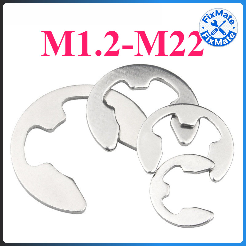 แหวนตัวอี แหวนล็อกตัวอี สแตนเลส 304 แหวนเกือกม้า M1.2-M22 Stainless 304 SUS304 GB896 (FM-3)