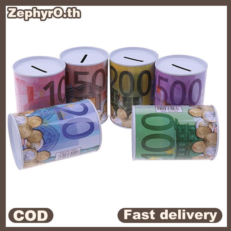 Null Euro Dollar Money Box ปลอดภัยกระบอก Piggy Bank Bank สําหรับเหรียญ Deposit กล่อง null