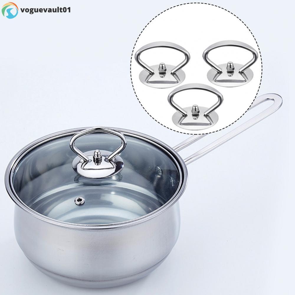 Sleek Stainless Steel Pot Lid Handles that Fit Most Standard Cookware Lids
