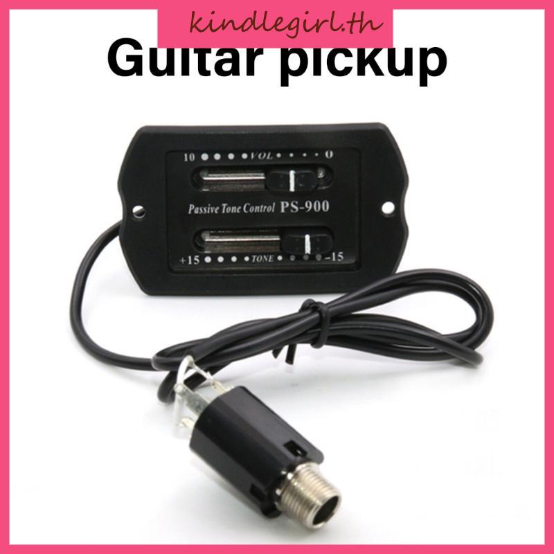 KING 2 Band กีต้าร์โปร่ง Preamp EQ Equalizer Tuner Piezo Pickup Equalizer Tuner