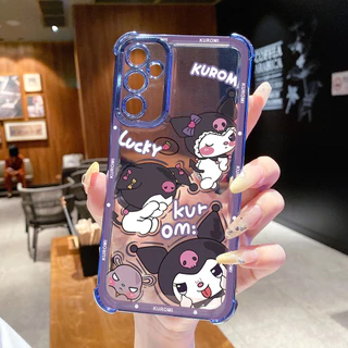 SAMSUNG เข้ากันได้กับSamsung Galaxy A17 A07 A15 A05 A35 A55 A14 A34 A56 A36 A06 A16 น่ารักMelody Kuromi ClearชุบกรณีAnti Drop Cover FD