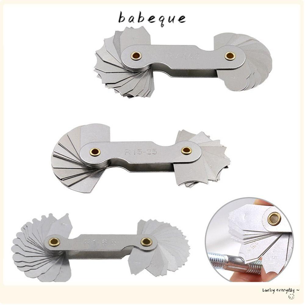 BABEQUE 16 ชิ้น/เซ็ต Radius Gauge Radius Fillet Gauge วัด Gage สําหรับอุตสาหกรรมวัดตัวอย่าง R Gauge