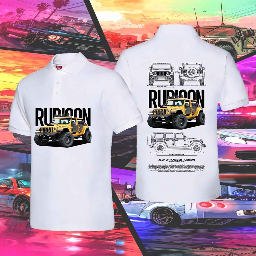 เสื้อโปโลแขนสั้นผ้าฝ้ายจีพวranglerรูบิคอนรถออฟโรด สำหรับแฟนซูวีอีผจญภัย เสื้อสไตล์กลางแจ้ง S-3XL