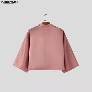 เสื้อผู้ชายสไตล์เกาหลี แบบคลาสสิก แขน3/4 ปุ่มกบ ทรงพอดีตัว