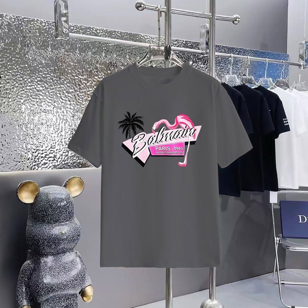 BALE & NICIA @ GA2026 ขนาดใหญ่ 6XL Star รอบคอแขนสั้นเสื้อยืดคู่สไตล์ผู้ชายสไตล์โลโก้การพิมพ์ 2 เส้น 