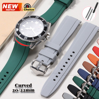 20 มม.22 มม.สําหรับ Omega X สําหรับ Swatch นาฬิกาสําหรับ MoonSwatch สําหรับ Rolex นาฬิกาผู้ชายผู้หญิงโค้ง End TPU สร้อยข้อมือยาง