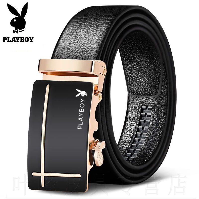 เข็มขัดหนังแท้สำหรับผู้ชาย แบบ buckle อัตโนมัติ เหมาะสำหรับธุรกิจและวันหยุด