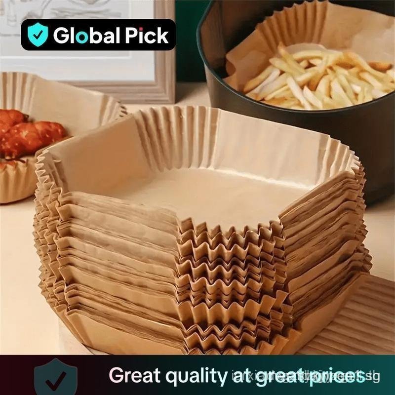 Square Air Fryer Paper Liner, 1 Set 3-5L Universal Air Fryer Baking Paper, Oil Absorbing Baking Pape