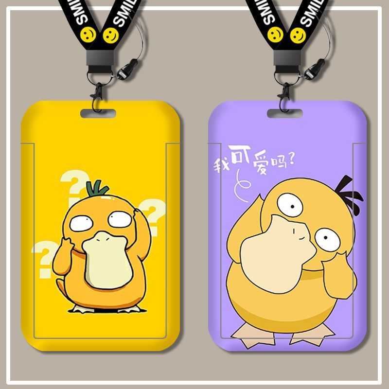 Psyduck Custom Student School Access ID Card Cover Bus Card MRT Card Holder Name Card Case