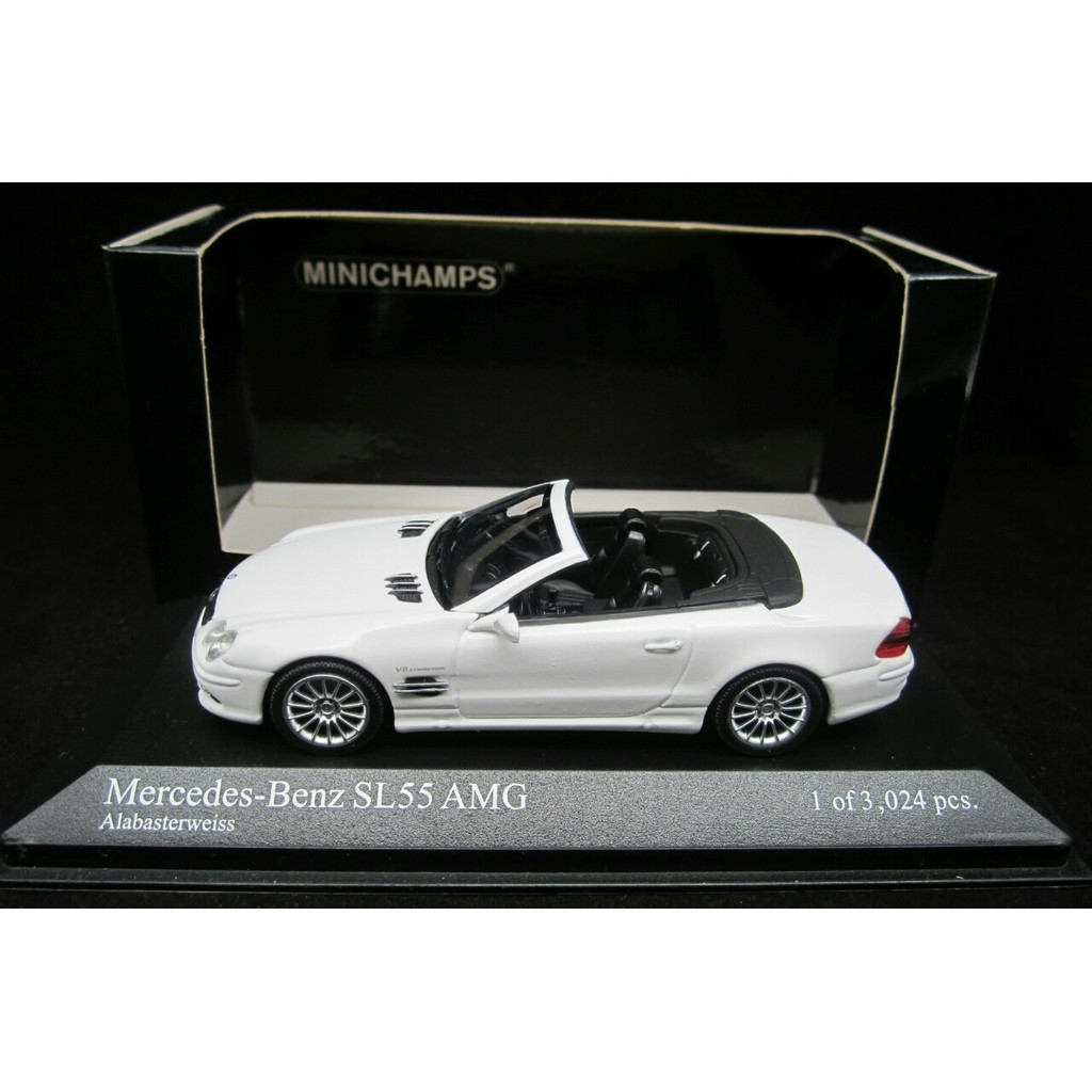Minichamps 1 43 BENZ SL55 AMG, Mini Cut Mercedes-BENZ SL55, สีขาว, พื้นผิวแลคเกอร์ไม่ดี, ทุกโรค, การ