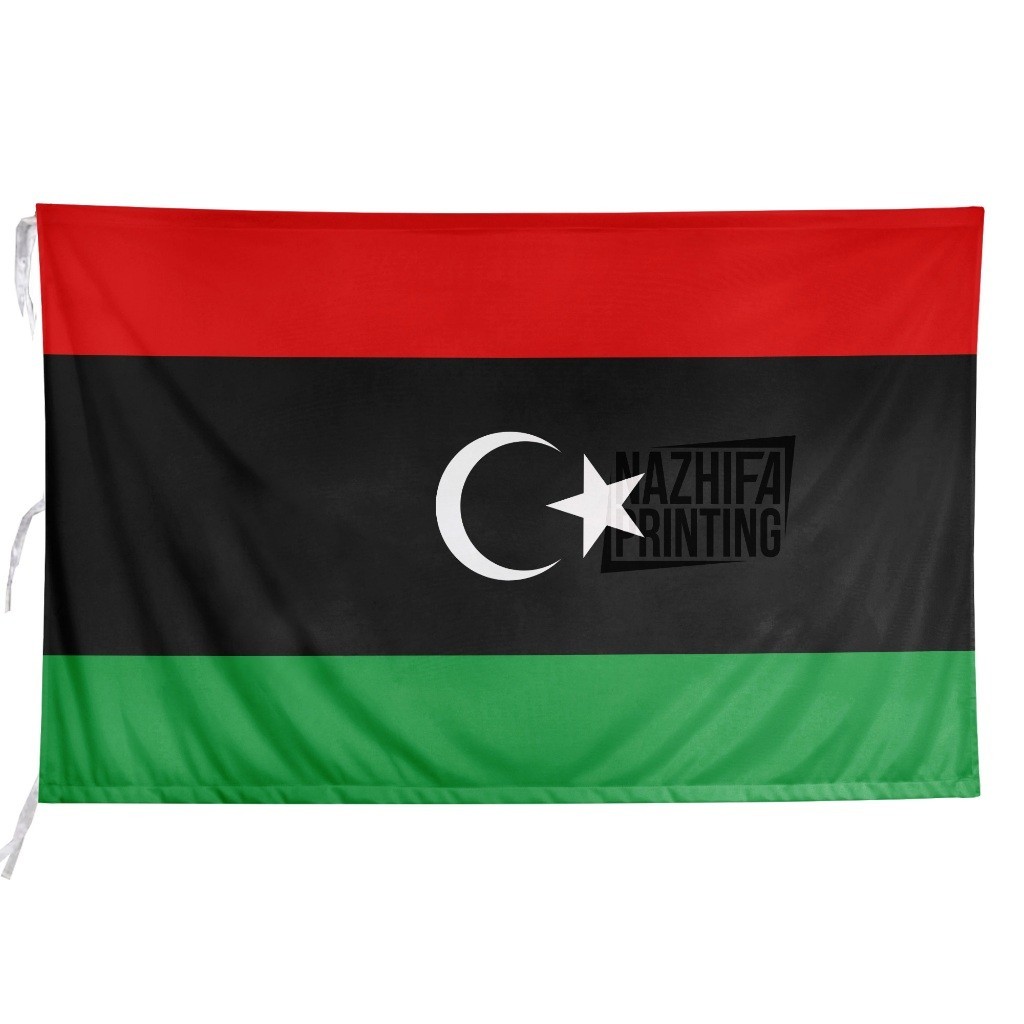 ธง Libya / Libia (ธงชาติ) - ขนาดสมบูรณ์ (เล็ก กลาง ใหญ่) - เครื่องแต่งกาย Evoke