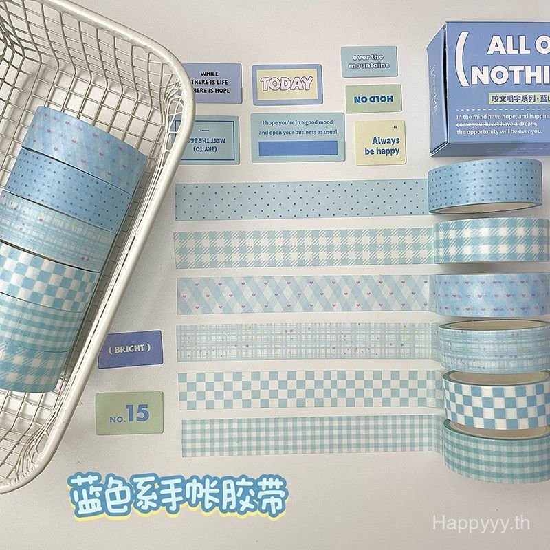 Simple Style Blue Polka Dot Creative Handbook Tape Plaid Washi Tape Packing Student Handbook diy Tap