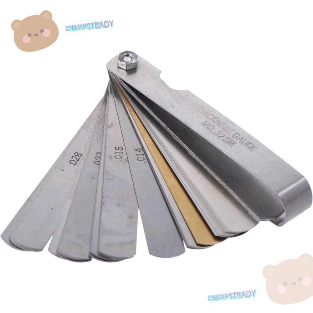 CHAMPSTEADY 32 Blades Feeler Gauge, เครื่องมือวัดช่องว่างเครื่องหมายคู่สแตนเลส, 0.04 ~ 0.88 mm (0.00