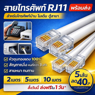 ✨ ซื้อเยอะ ยิ่งคุ้ม JJ สายต่อพ่วงโทรศัพท์ (เลือกความยาว 2-5 …