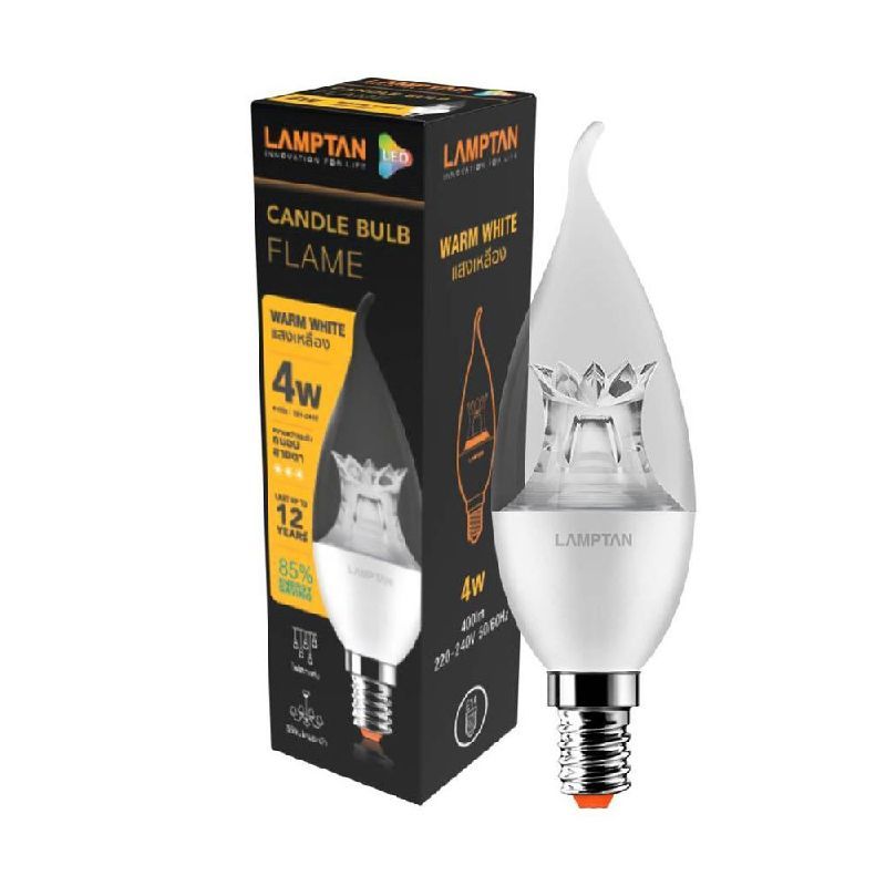 LAMPTAN LED CANDLE BULB FLAME 4W