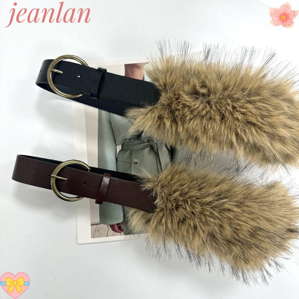 เข็มขัดขน faux fur ออกแบบตามเทรนด์ปัจจุบัน พลัสซิ่งขนนุ่ม สไตล์วินเทจพังค์ Y2K สำหรับผู้หญิง
